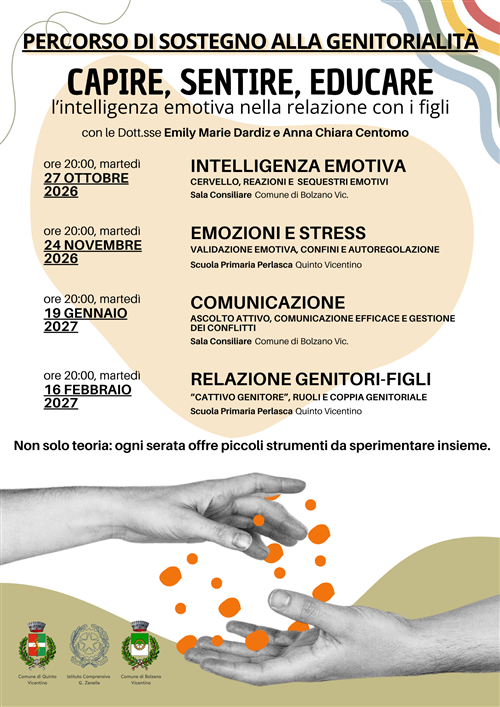 Percorso di sostegno alla genitorialità. Capire, sentire, educare-ciclo di incontri.