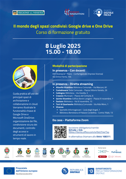 Punto di facilitazione digitale: "Il Mondo degli Spazi Condivisi: Google Drive e One Drive"
