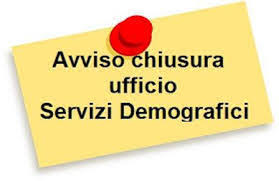 Chiusura Ufficio Anagrafe e Stato Civile