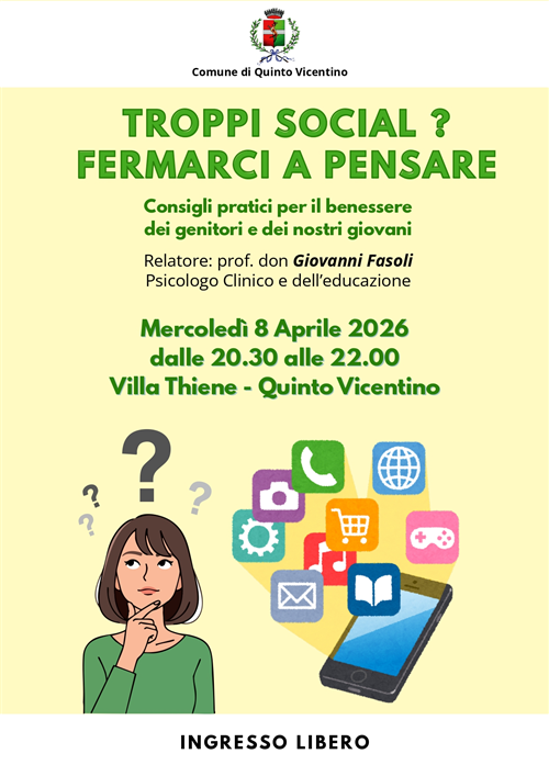 Troppi social? Fermarci a pensare 
