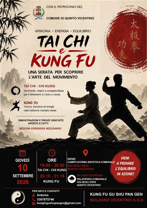 Serata TAI CHI e KUNG FU